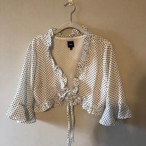 GREY BANDIT polka dot tie top